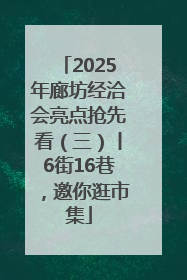 2025年廊坊经洽会亮点抢先看（三）丨6街16巷，邀你逛市集